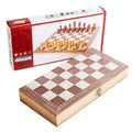 Exquisite Wooden 3 in 1 Chess Backgammon Checkers Set Classical Antique Laser Engraving Wooden Foldable Chess Board Games Sets