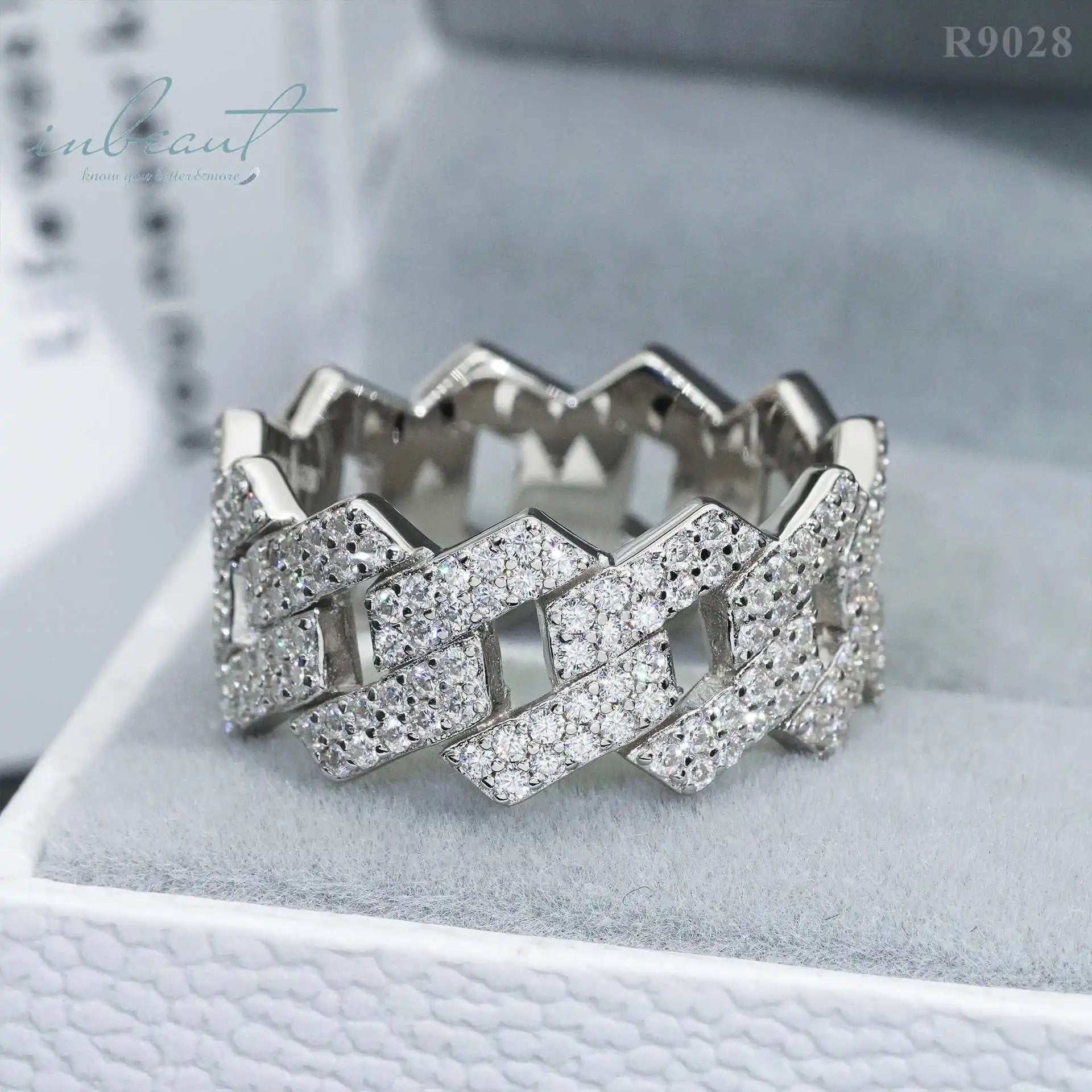 Silver 925 Original Brilliant Cut Total 5 Carat Diamond Test Past Shiny Micro D Color Moissanite Hip Hop Ring Gemstone Jewelry