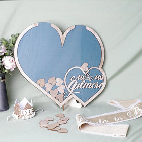 Rustic Sweet Heart Drop Box Wedding Drop Box 3D Guestbook Wooden Box Double Heart Shape Wedding Guest Book