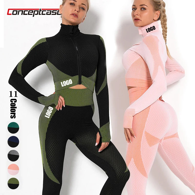 Ropa Deportiva Mujer Ladies Sports Clothes Workout Clothing Yoga Active Wear Suit Activewear Women Seamless Yoga Gym Fitness Set