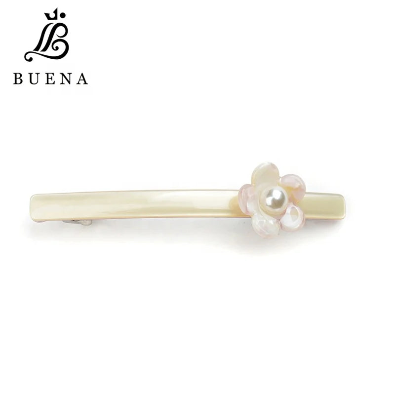 Small Fresh Little Girl Hair Barrettes Acetate Hair Ornaments Flower Pearl Child Hair Accessories Barrettes