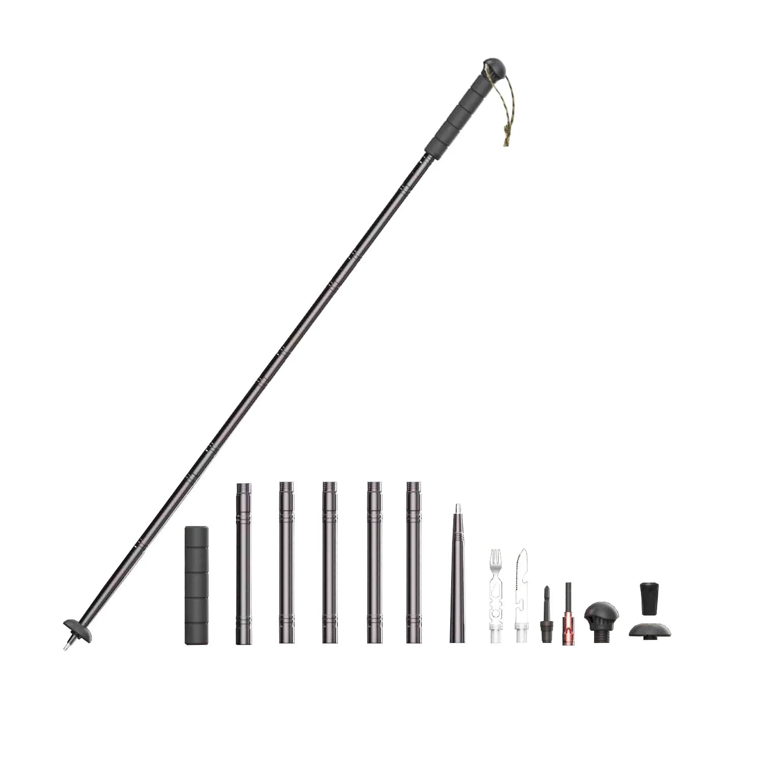 Multifunctional Trekking Poles Portable Tableware Hiking Canes Self-defense Tactical Sticks Walking Hiking Cane