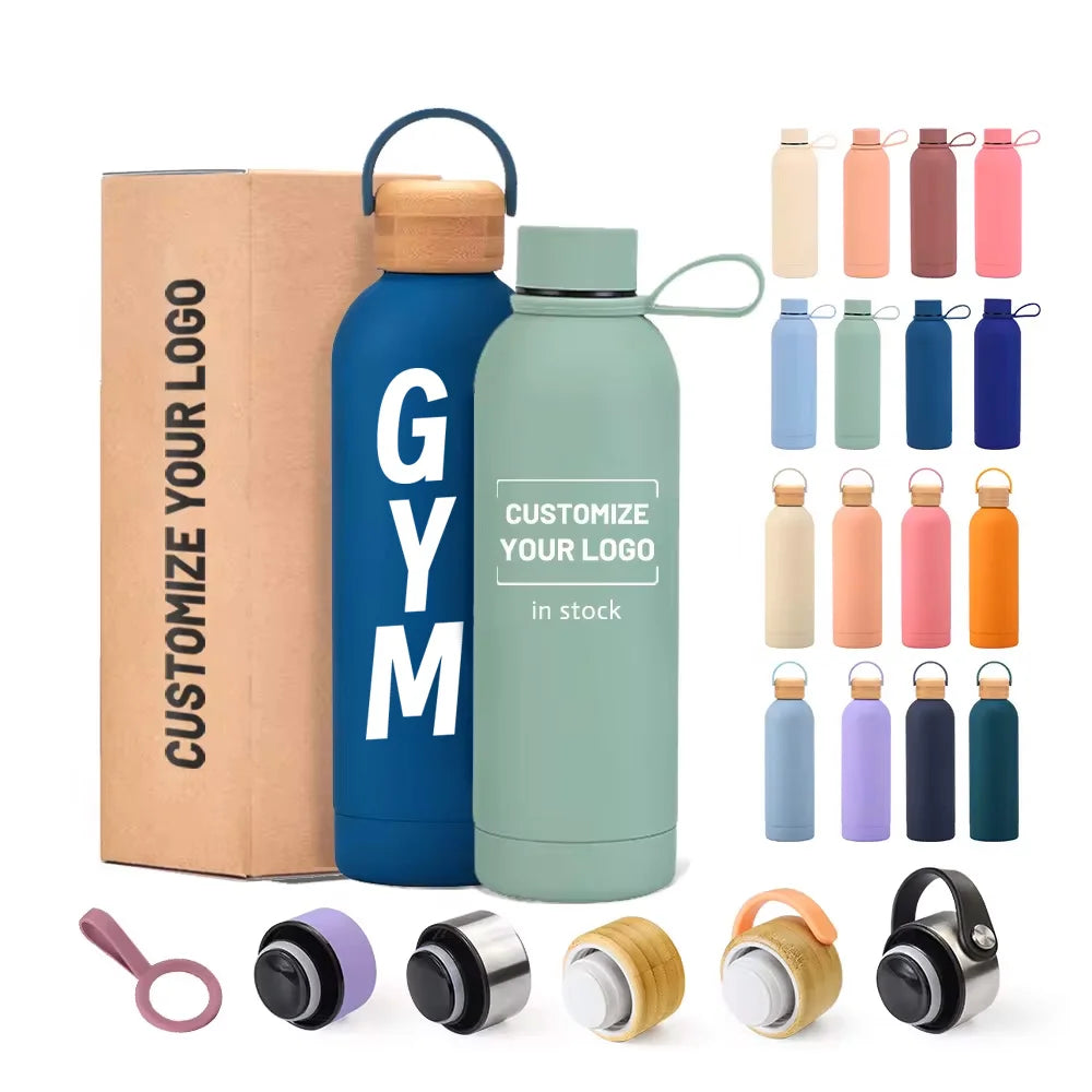 Custom Logo Vacuum Flasks Thermo Water Bottle Stainless Steel Double Wall Vacuum Insulated GYM Drinking Bottle