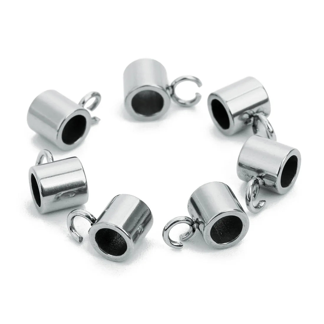 Stainless Steel Smooth Faces  Metal  Loose Spacer Beads Design Jewelry Making Findings Beads Hole