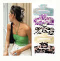 Factory Wholesale Korean Summer Transparent Hollow 7.5cm  Large Acetate Hair Claw Clips for Women Girls