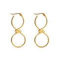 Chris April Stainless Steel Fashion Jewelry Designer Gold Silver Plated Twist Knot Large Hoop Earrings