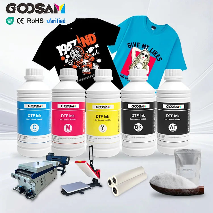 Water Based Heat Transfer Clothing Textile Waterproof DTF Printing Ink for Sinoo Color Printer on T-Shirts Garment Cloth