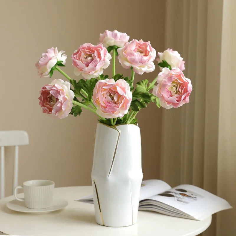 High Quality Flower Single Stem Flocking Lotus Flower Home Decoration Artificial Flower