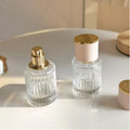 Luxury Striped Perfume Bottle 30ml 50ml Empty Glass Perfume Bottles Women Round Transparent Cosmetic Glass Spray Bottle Atomizer