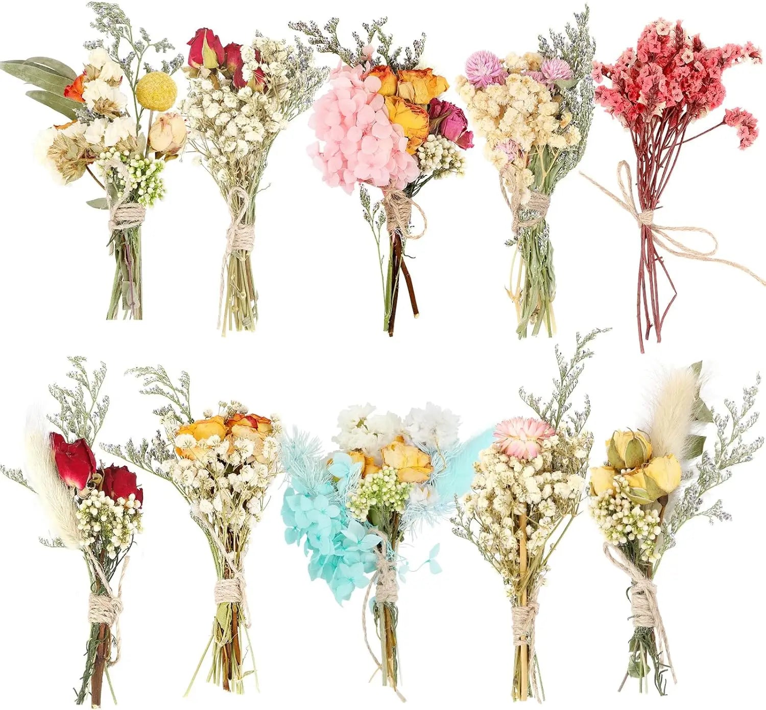 Mini Dried Flower Bouquet 10  Bundle Dried Flower Bouquet DIY Dried Flowers for Daily Home Decoration