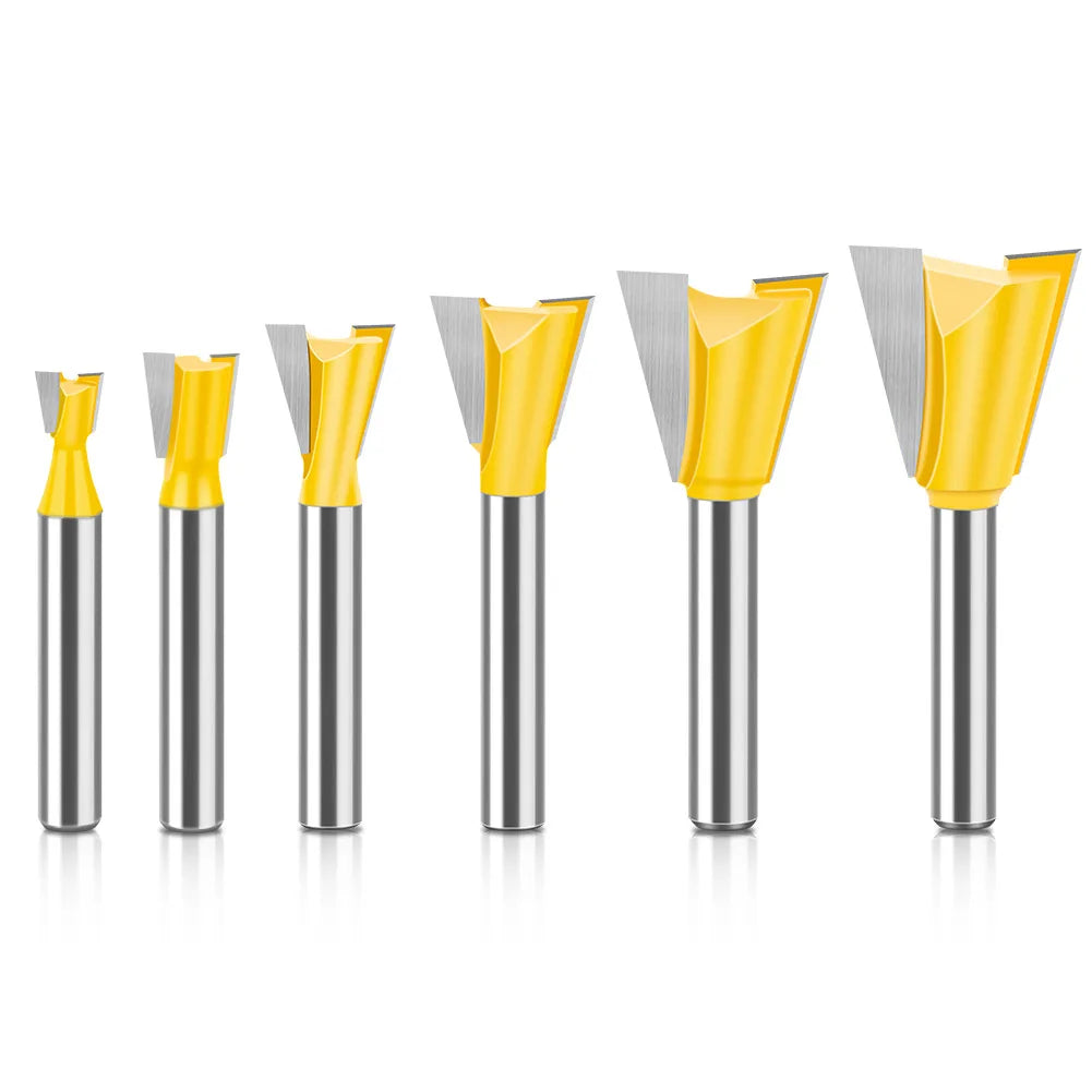 Dovetail Router Bits with 8mm Shank Router Bits Small Dovetail Cutter Slotting Cutter Tenon Cutter Easily Make Closet Delividers