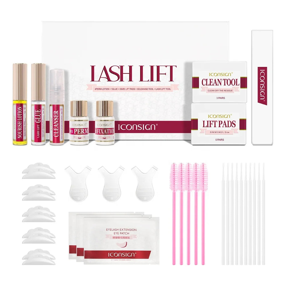 Professional Iconsign New Scented Keratin Eyelash Perming Lifting Low Smell Full Eyelashes Set Fast Lash Lift Kit With New Tools