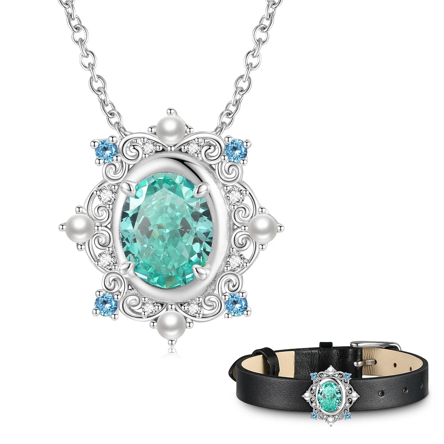 Elegant Luxury Geometric Crystal Lab Grown Diamond Pendant for Necklace Real 925 Sterling Silver Women Necklace Jewelry Wedding