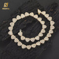 Fashion Jewelry Heart Shape Cluster Tennis Chain Iced Out Bling Baguette CZ Necklaces for Women