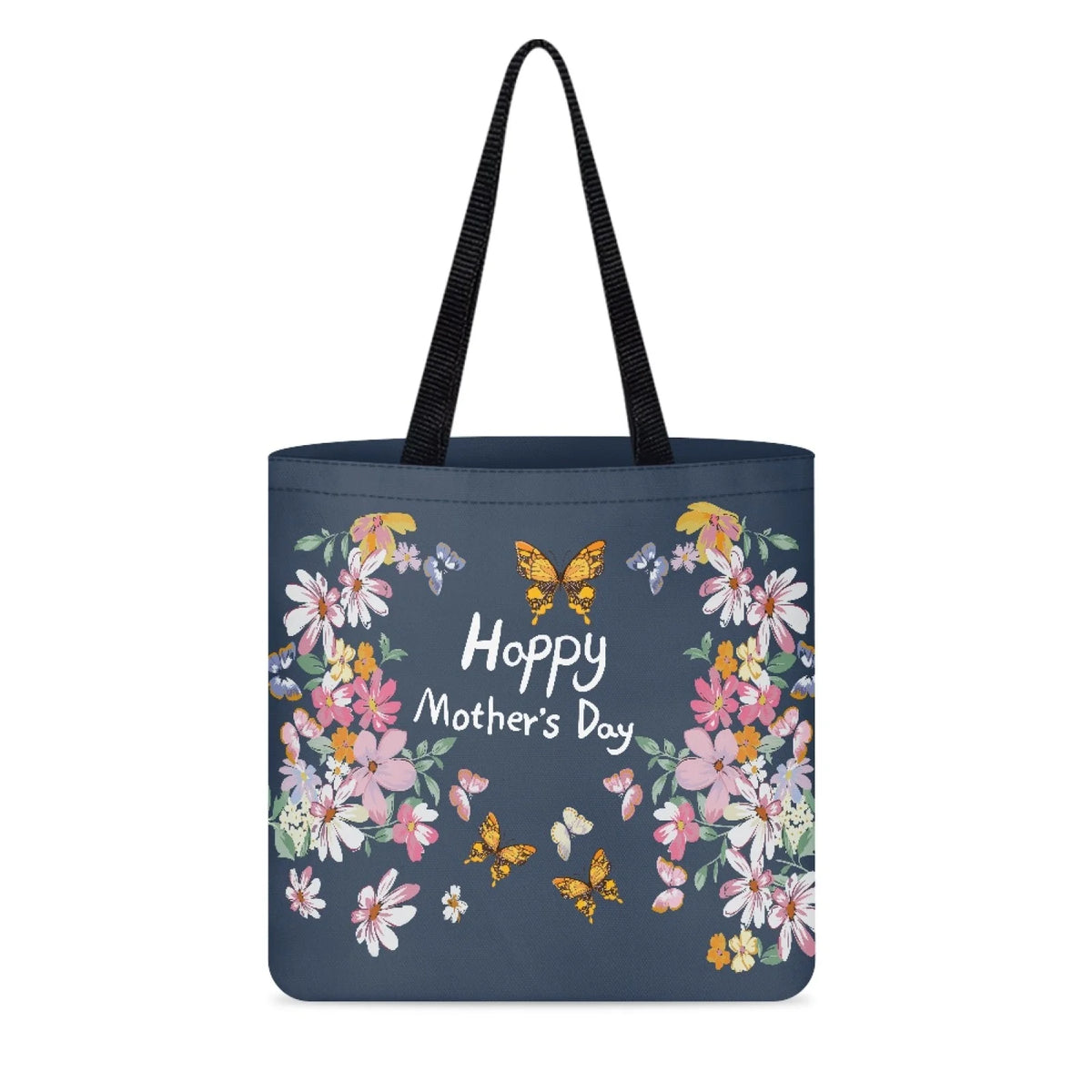 Print on Demand Aesthetic Shopping Tote Bag for Women Personalized Small Floral Gift Bags with Handles for Mothers Day Birthday