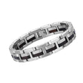 Popular New Design Nature Minimalist Style Custom Logo Male Stainless Steel Wooden Bracelet Men