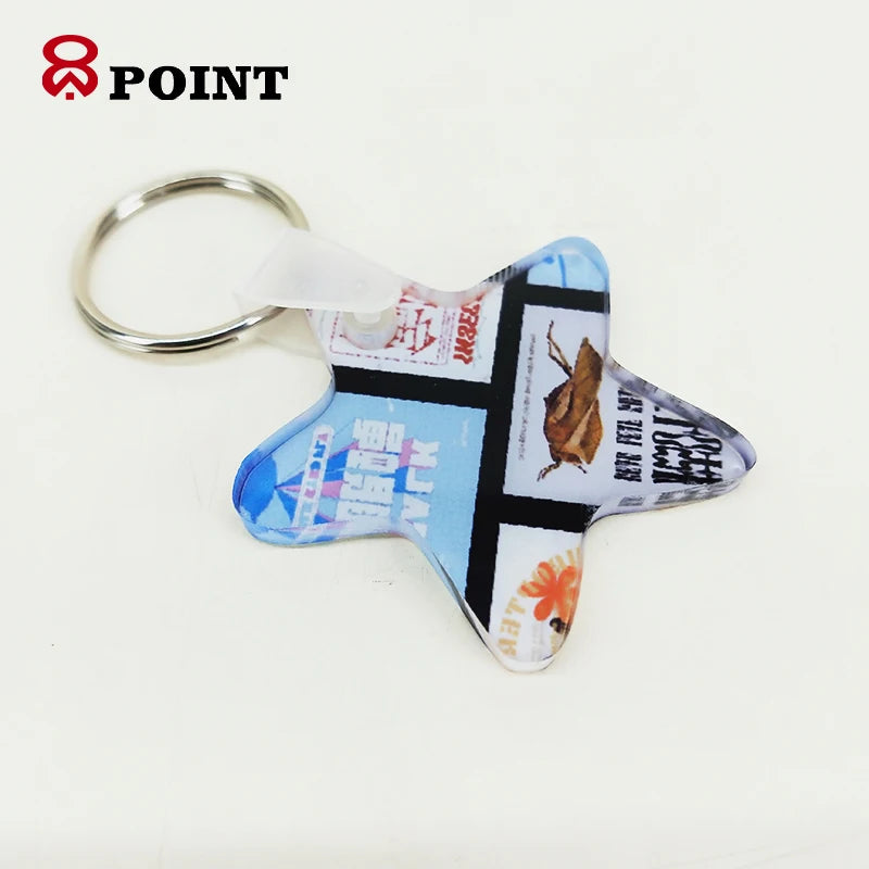 Star Shape Custom Keychain Acrylic Key Ring Blanks for Sublimation