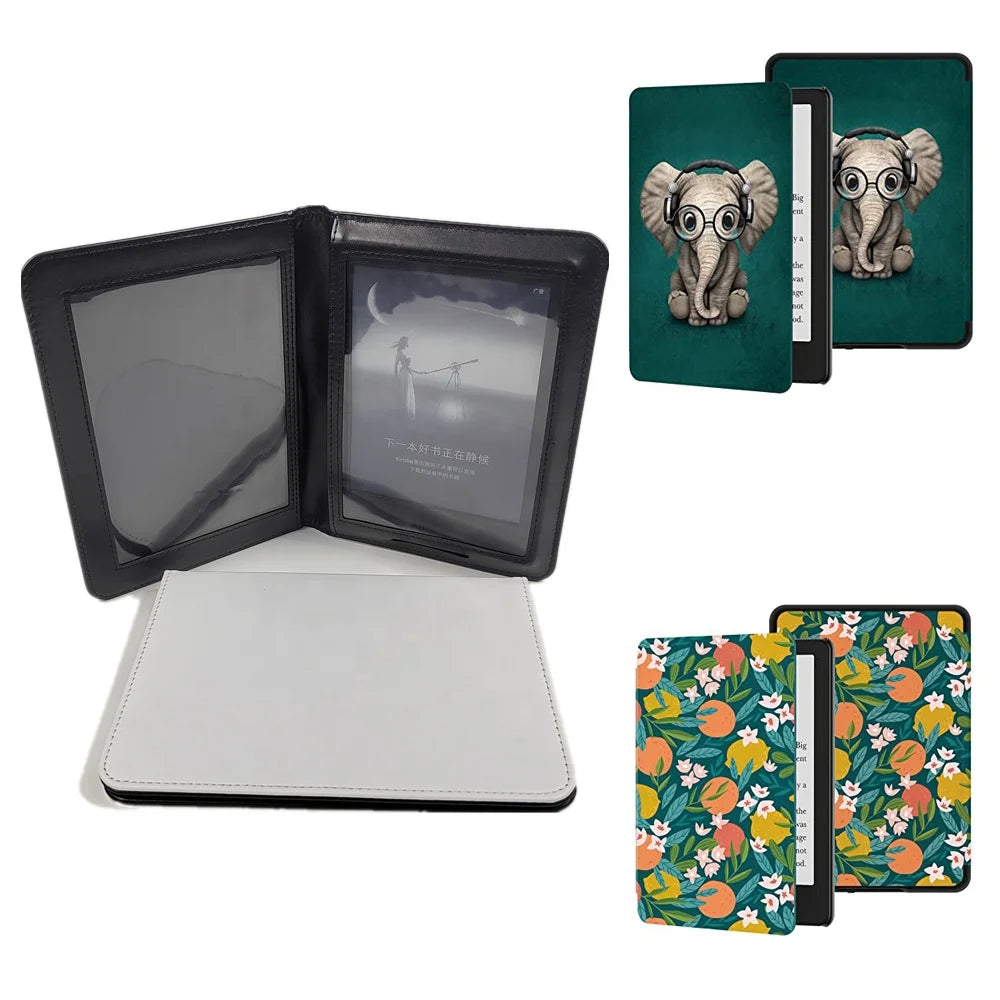 Wholesale Sublimation Blank EBook Reader Covers PU Leather Smart Cover for Kindle