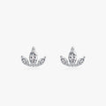 Ailmay Authentic 925 Sterling Silver Crown Geometry Simple Earring Sparkling Zircon for Women Wedding Engagement Jewelry