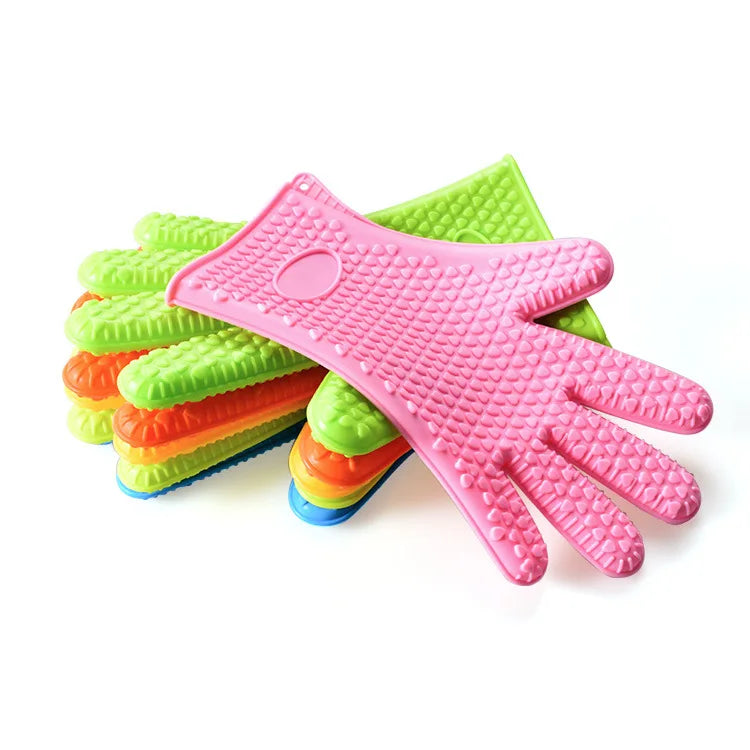 Wholesale Dotted Style Food Grade Silicone Oven Mitts Heat Resistant Kitchen Cooking BBQ Grilling Gloves Snowboy Brand