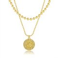 Laodun Ins Style Hot Sales Fashion Necklace Snake Design Pendant Double Layers Charm Brass Zircon Necklace Vermeil