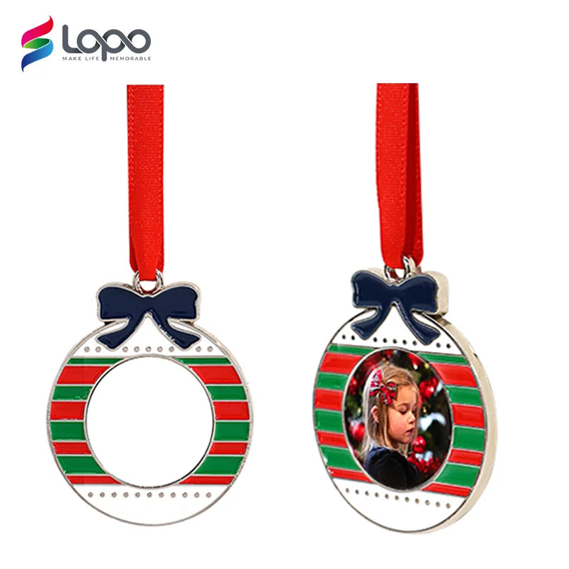 LOPO Sublimation Blank Christmas Baubles Supplies Hanging Ornaments Aluminum Sheet Sublimation Christmas Ornament Blanks