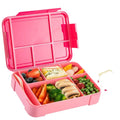 BPA Free Camping Travel Kids Plastic Bento Box Colorful With Cutlery and Silicone Ring for School Custom logo Single Layer