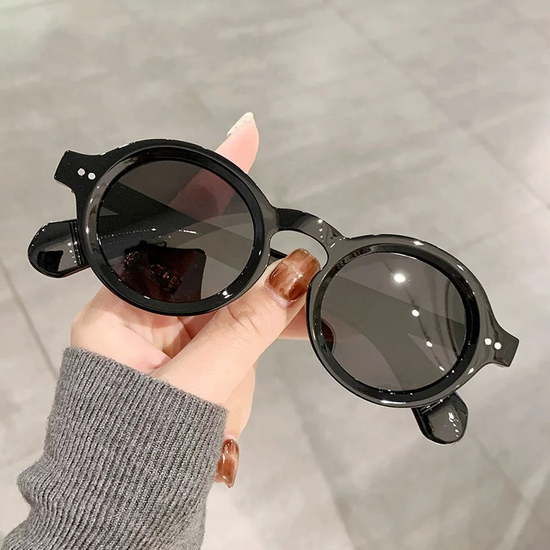 Wholesale High End Personalized Round Frame Glasses Fashion Unisex Polarized Sunglasses Custom Logo