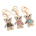 Cute Mini Bears Crystal Keychain Rhinestone Animal Key Chains Bling Key Rings Pendant Diamond Bear Keychain Teddy Bears Keychain