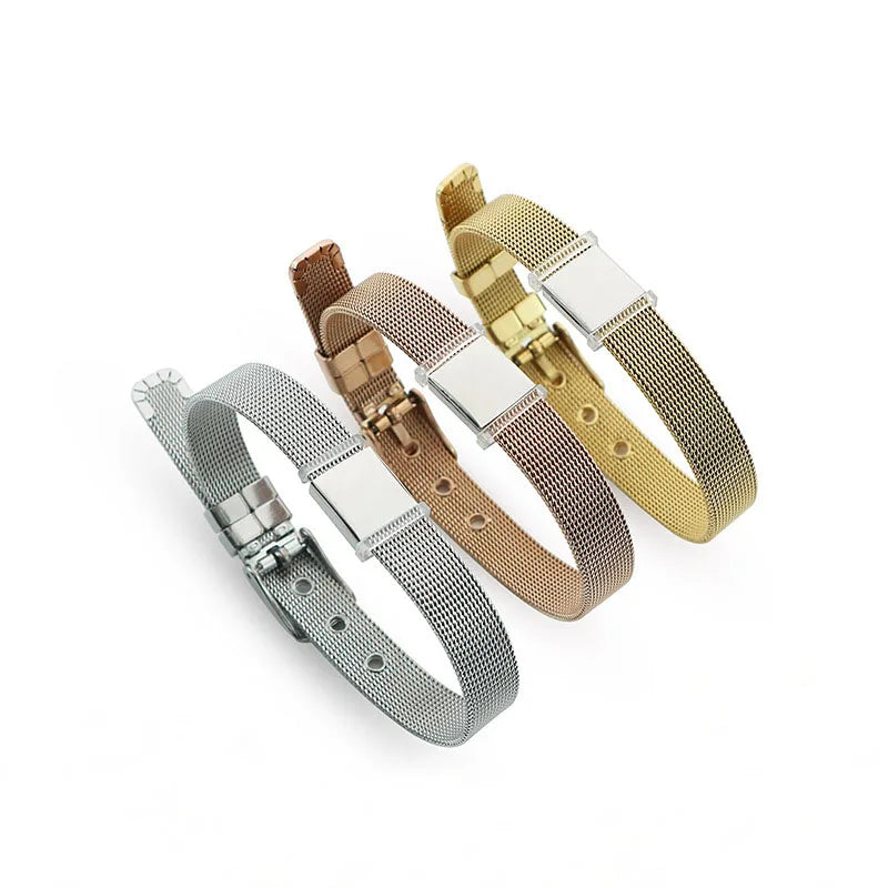 Aimgal 316 Stainless Steel Mesh Belt Buckle Multi-size Customizable Adjustable DIY Bracelet Children's Jewelry