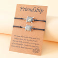 Handmade Lady Friendship Turtle Charms String Rope Braided Adjustable Bracelet Jewelry 2pcs Pack Bracelets Women