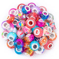 100pcs European Large Big Hole Spacer Beads Rhinestone Craft rainbow Beads for DIY Charms Bracelet Jewelry Making