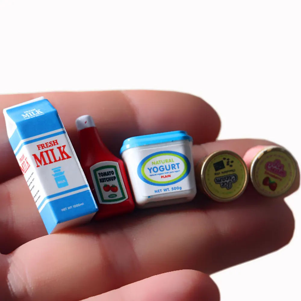 Dollhouse Miniature Food Drink Jad Milk Realistic Food Kids Toys 3D Resin Crafts
