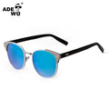 ADE WU STY9033 Fashion Trendy Pilot Round Sunglasses Women Men Mirror Lens Film Driving Metal Frame Eyewear Shades UV Wholesale