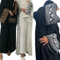 European and American Style Elegant Ramadan Ladies Kaftan Embroidery Embroidered Robe Fashion Woman Abaya MegaBDM
