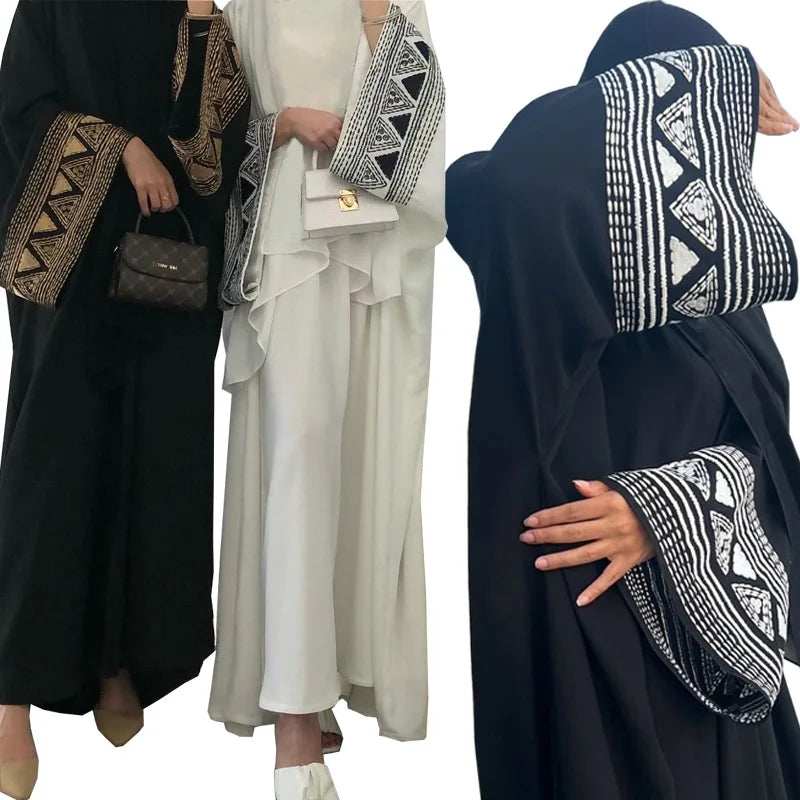 European and American Style Elegant Ramadan Ladies Kaftan Embroidery Embroidered Robe Fashion Woman Abaya MegaBDM