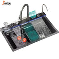 Customized Design Thickened Piano Key Multifunction Sink Anti-Scratch LED Digital Display Waterfall Kitchen Sink
