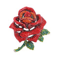 Weiman New Arrival Fashion Big Red Crystal Rhinestones Pave Big Rose Flower Brooches Jewelry Gifts for Her