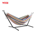 WOQI New Fashion Double Cotton Folding Thicken Anti-rollover Stripe Stitching Color Hammock With Stand