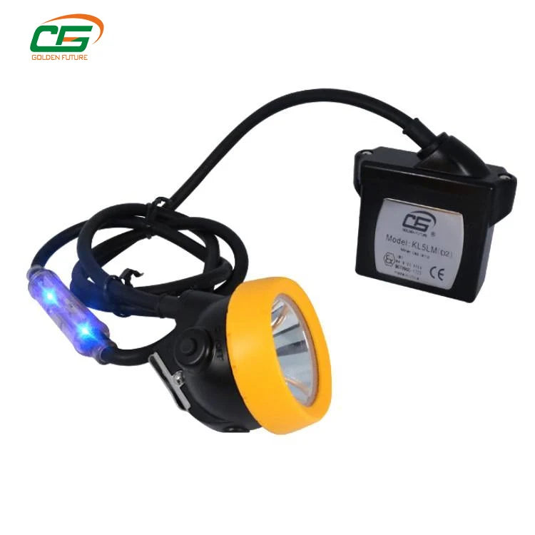 KL5LM(D2) IP68 Explosion Proof Waterproof Corded Led Rechargeable Miners Head Lamp Mining Headlamp with Blue Safety Rear Light