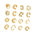 Women's Waterproof Open Adjustable Ring 100 Models with 18K Gold Plating Non-Tarnish Stainless Steel Jewelry for Weddings