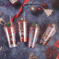 Cartoon Santa Claus Portable Plastic Cup Cool Summer Juice Glasses Double Layer Creative Ice CUP