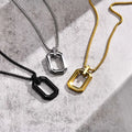 Hip Hop Jewelry Necklaces Men Stainless Steel Geometric Hollow Pendant Necklaces