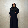 LM008 Crepe Slip Abaya Dress Flounce Sleeves with Pockets Zipper Ironless Longsleeves Summer Dress 2024 Prayer Dress Modest MegaBDM