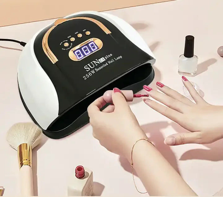 WUSHENG Portable 256W Faster Gel Nail Dryer High-Power Quick-Drying LED Phototherapy UV Nail Lamp 100-240V