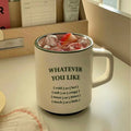 Solhui Korean Retro Ins Green Line Mug Personality Simple Letter Ceramic Coffee Cup