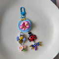 10PCS Cute Style Bee Keychain Butterfly Key Ring Bag Accessories Kawaii Animal Cute Floral Anxiety Toy Flower Key Pendant