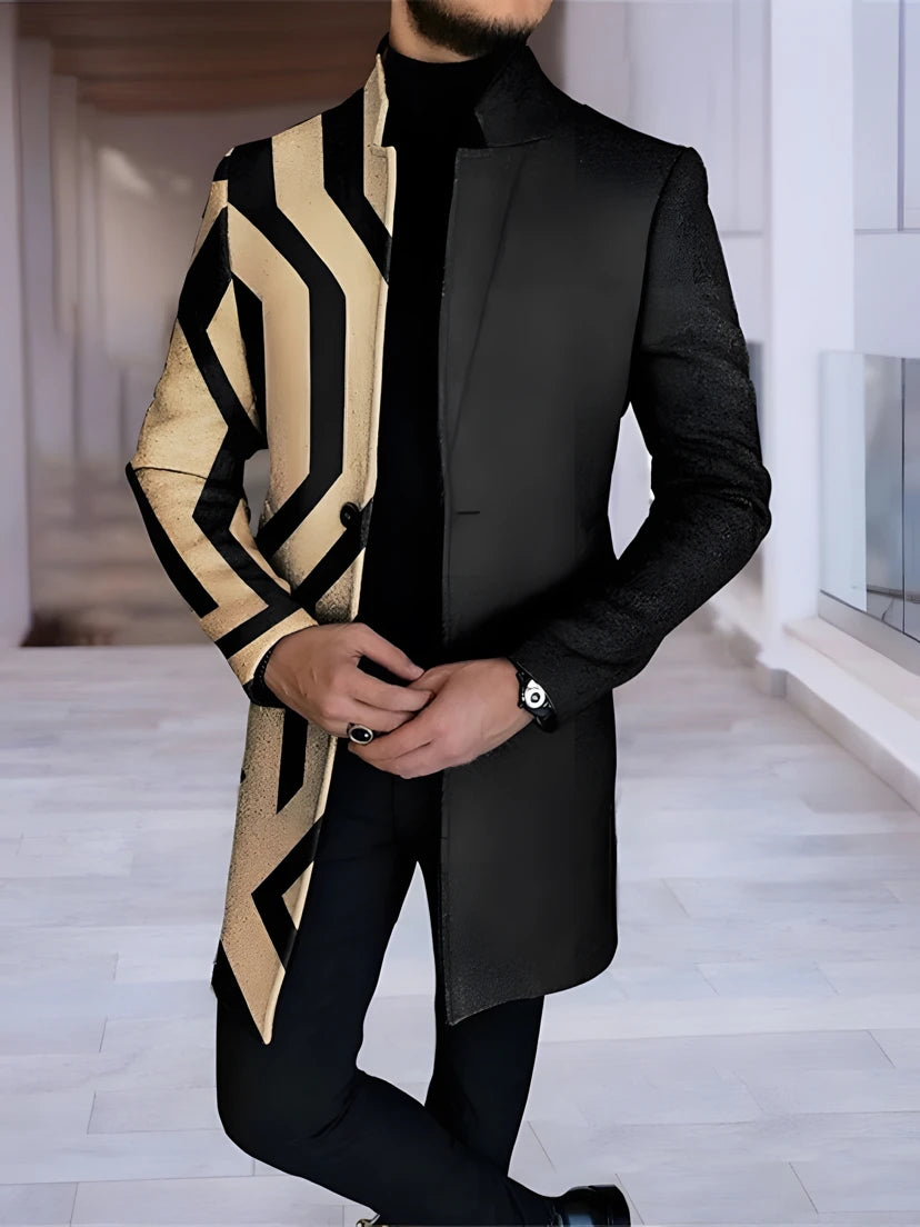 New Men Blends Coats Autumn Winter Resistant Men Overcoat Casual Trench Coat Male