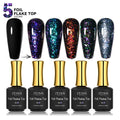 JTING New Popular Design Vegan Hema Free High Pigment Foil Flake Top Coat Gel Polish OEM Custom Unique Brand Bottles
