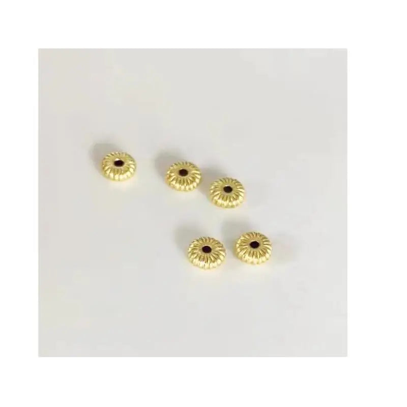 GP Rondelle Straight Corrugated Beads 14k Gold Filled Beads 14kgf for Permanent Jewelry Chains Fluted Rondelle Beads Gold Filled